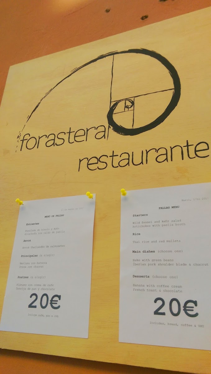 Menu - Forastera photo 2