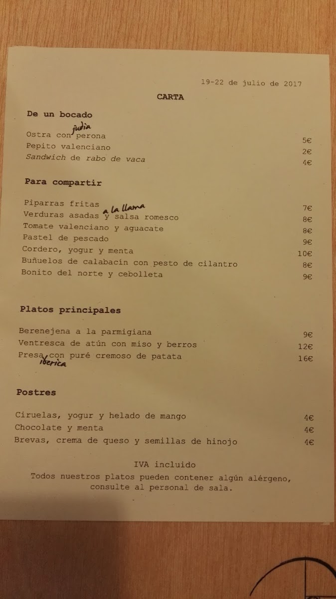 Menu - Forastera photo 4