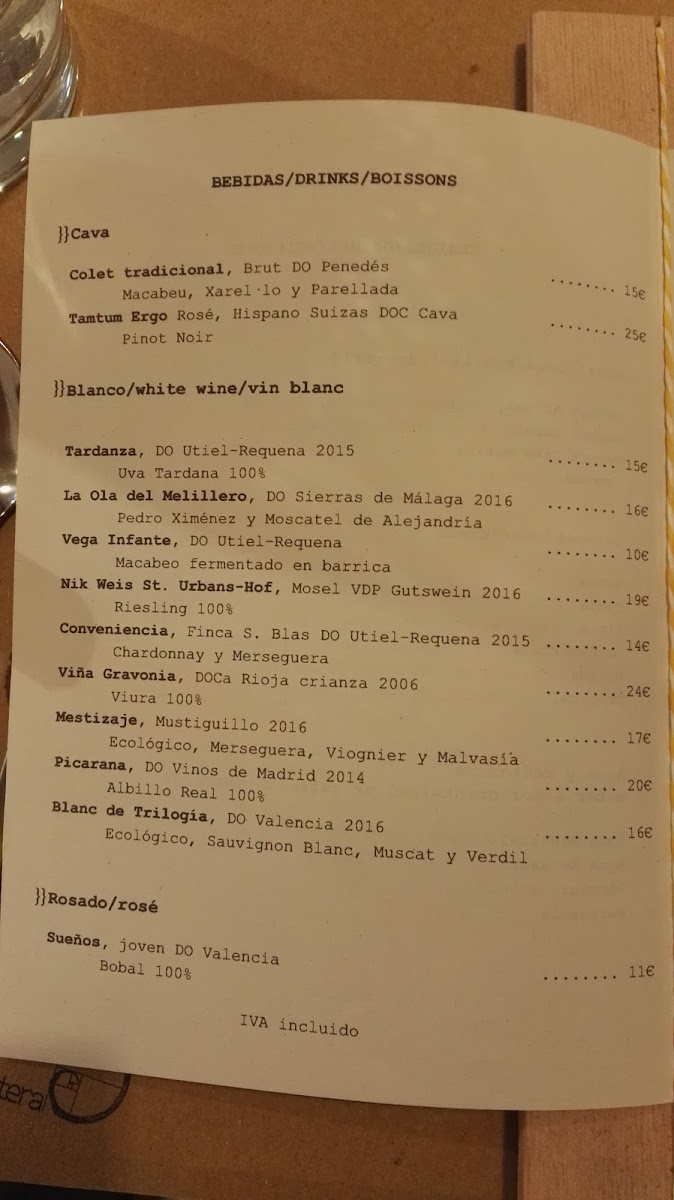 Menu - Forastera photo 5